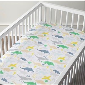 Organic dinosaur crib set